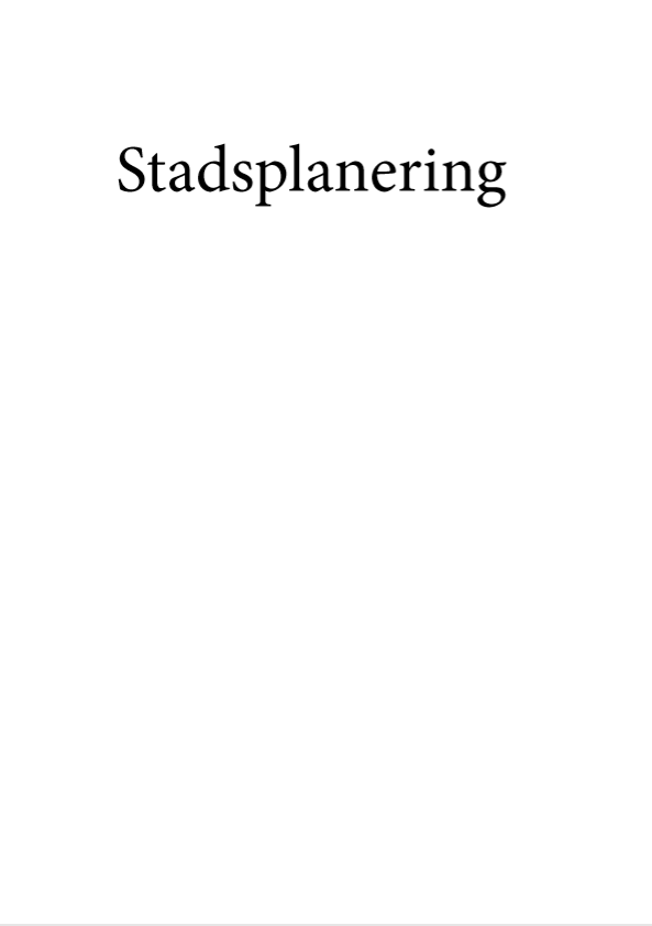 Stadsplanering – Oscar